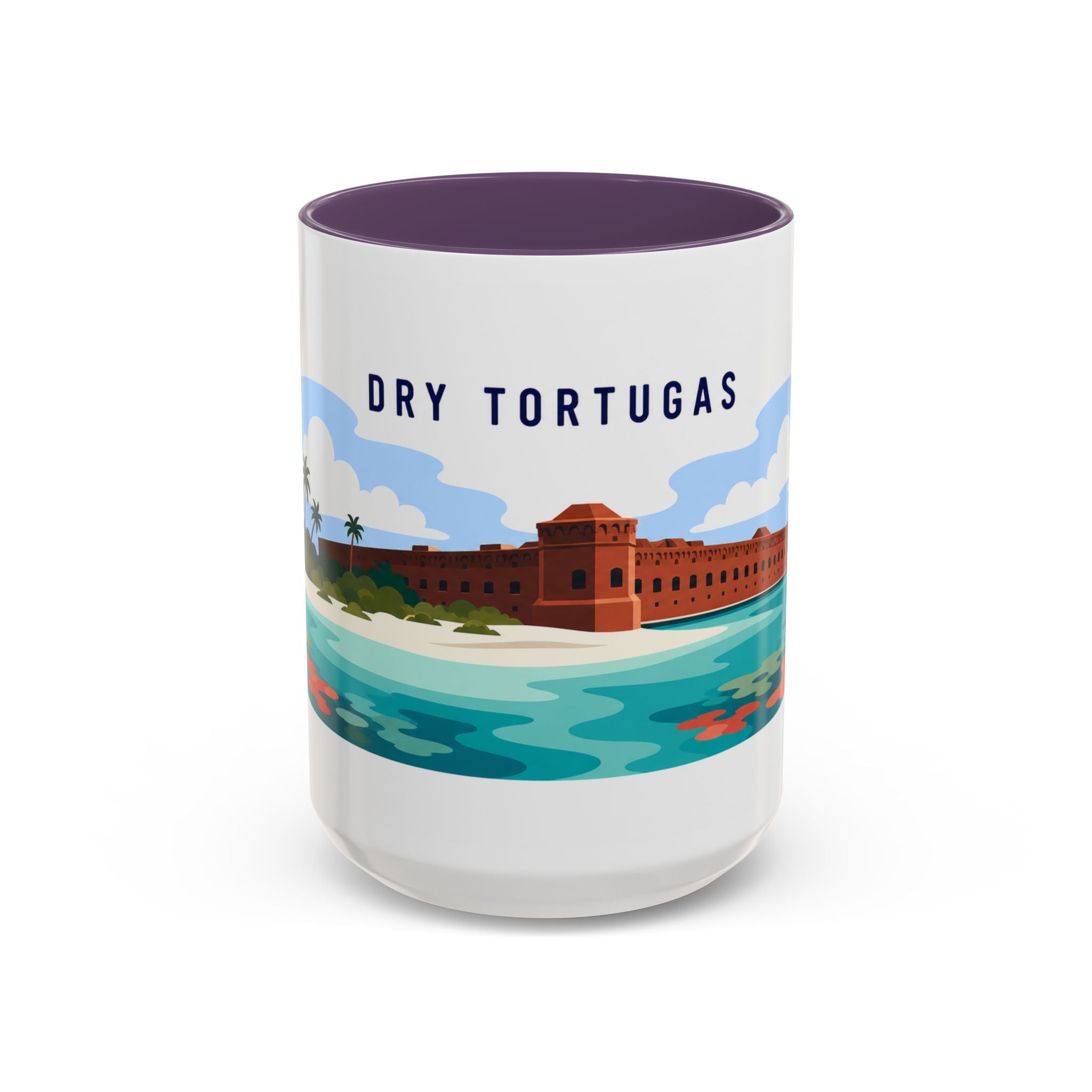 Dry Tortugas National Park Coffee Mug | Solid Color Block Park Souvenir | 11oz 15oz Accent Mug