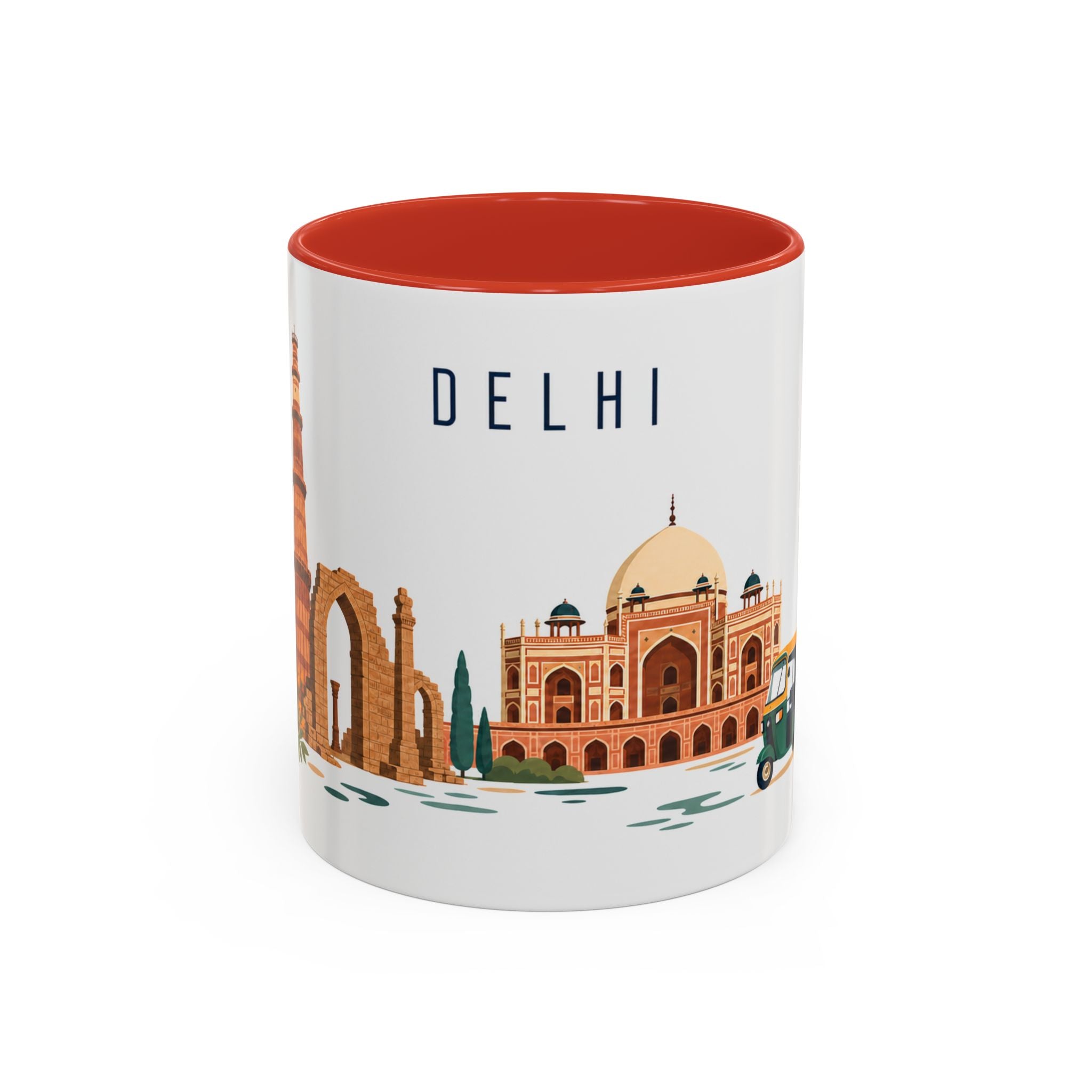Delhi Coffee Mug | India Travel Souvenir | Porcelain Decal City Gift | 11oz 15oz Accent Mug