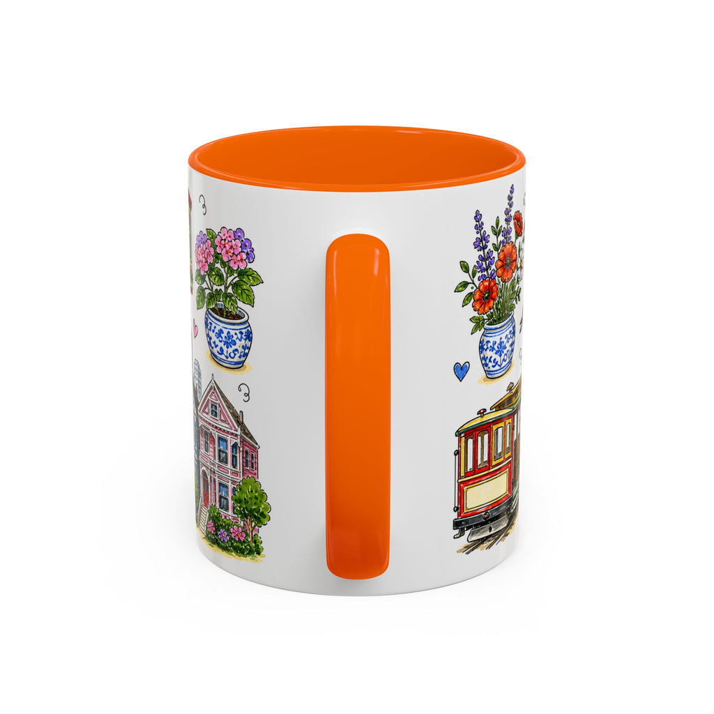 San Francisco Illustrated Travel Mug | City Souvenir Accent Coffee Mug | 11oz 15oz Ceramic Cup