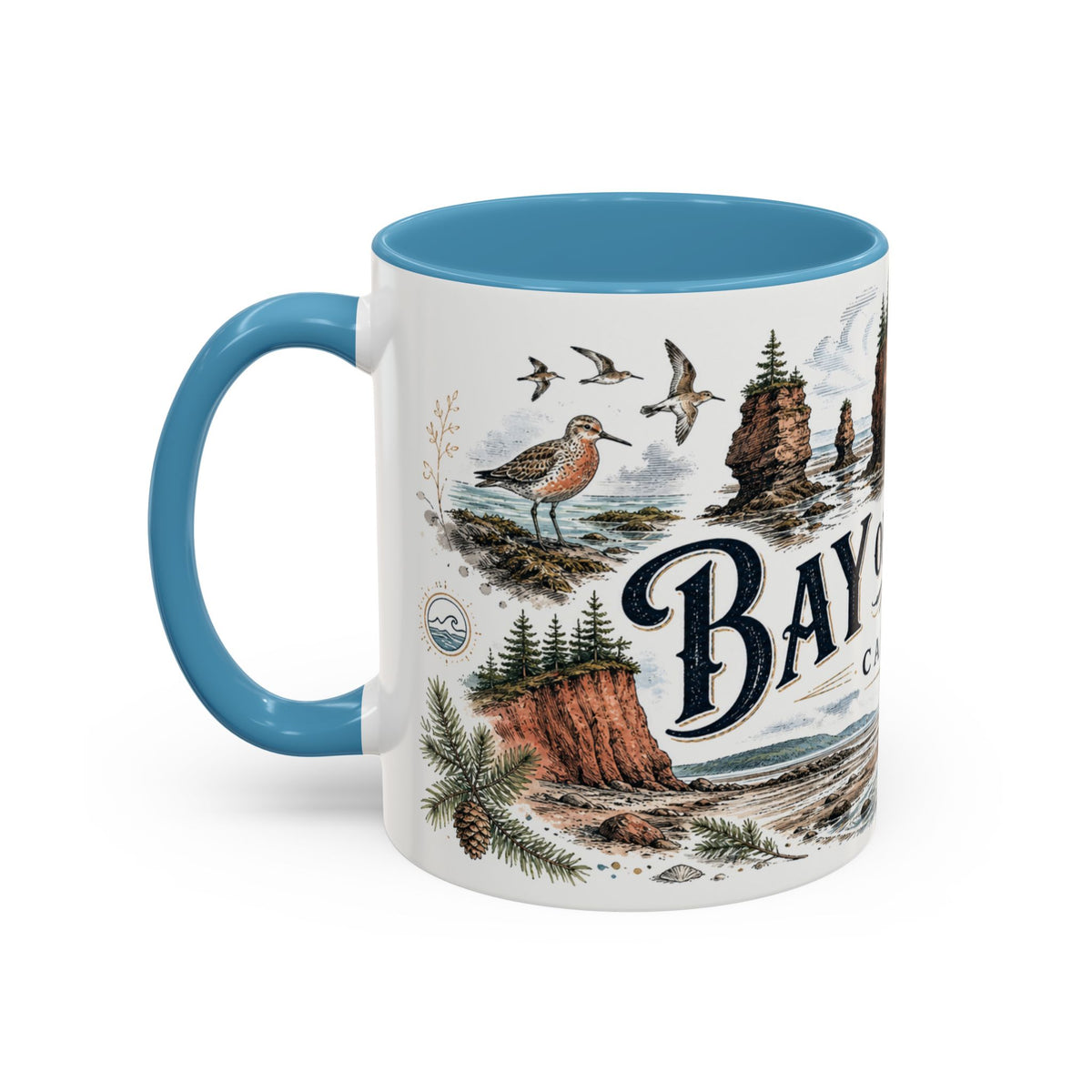 Bay of Fundy Mug, Canada Travel Souvenir, Bucket List Gift, Accent Ceramic Coffee Mug 11oz 15oz