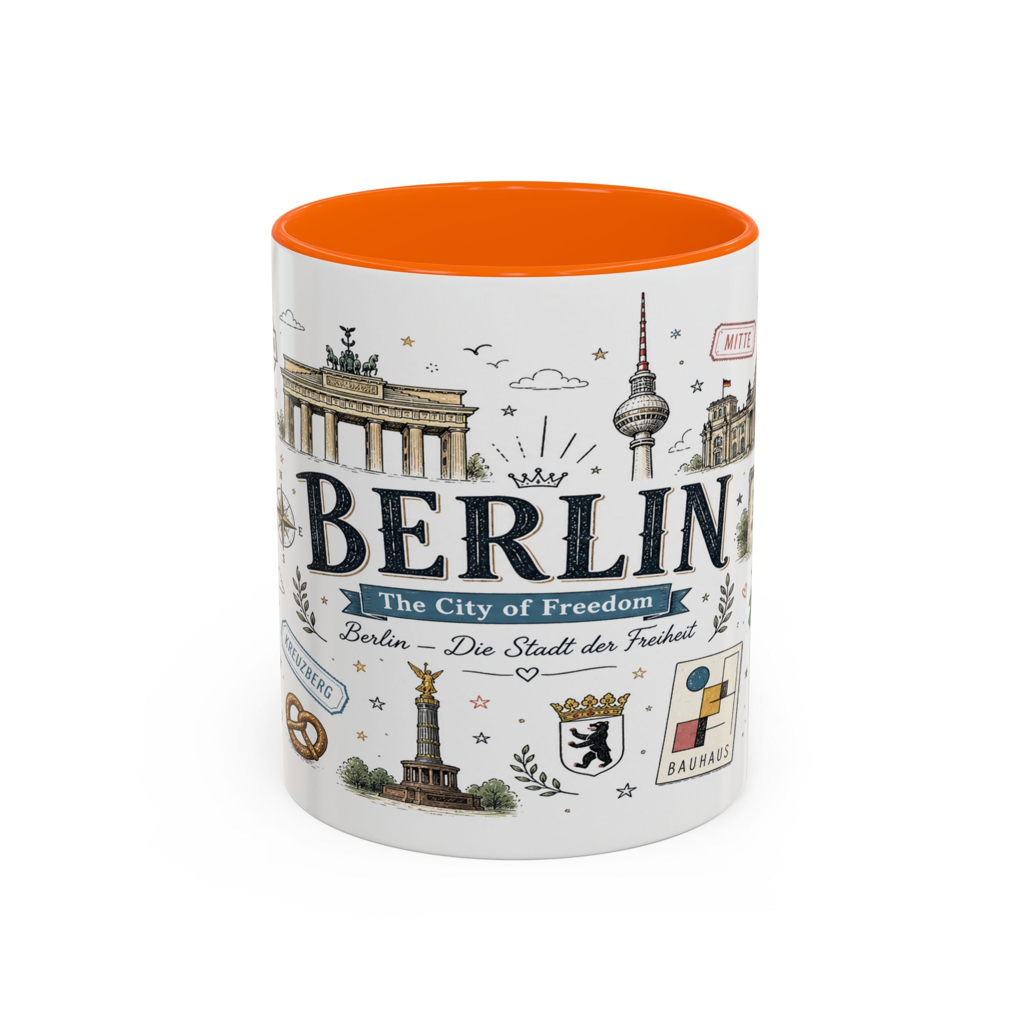 Berlin Coffee Mug | Germany Souvenir Travel Gift | Accent Color Ceramic 11oz 15oz