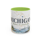 Michigan State Map Mug | Botanical Accents, Lakes Art | Homesick Gift