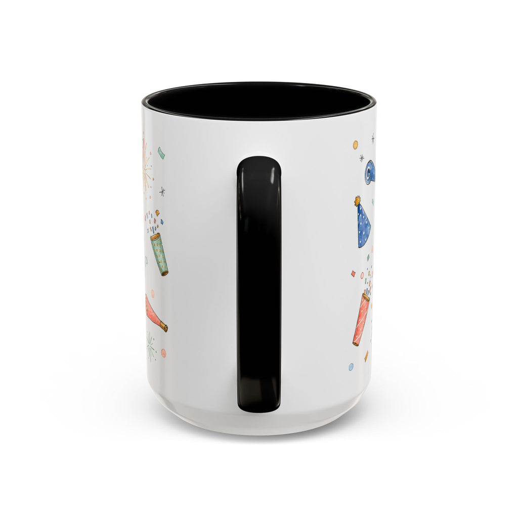 New Year Sparkler Mug | Champagne Toast Watercolor Party Gift | Accent Cup 11oz 15oz