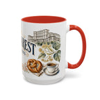 Bucharest Coffee Mug | Romania Travel Souvenir | Vintage Illustrated City Gift | 11 oz 15 oz Accent Mug
