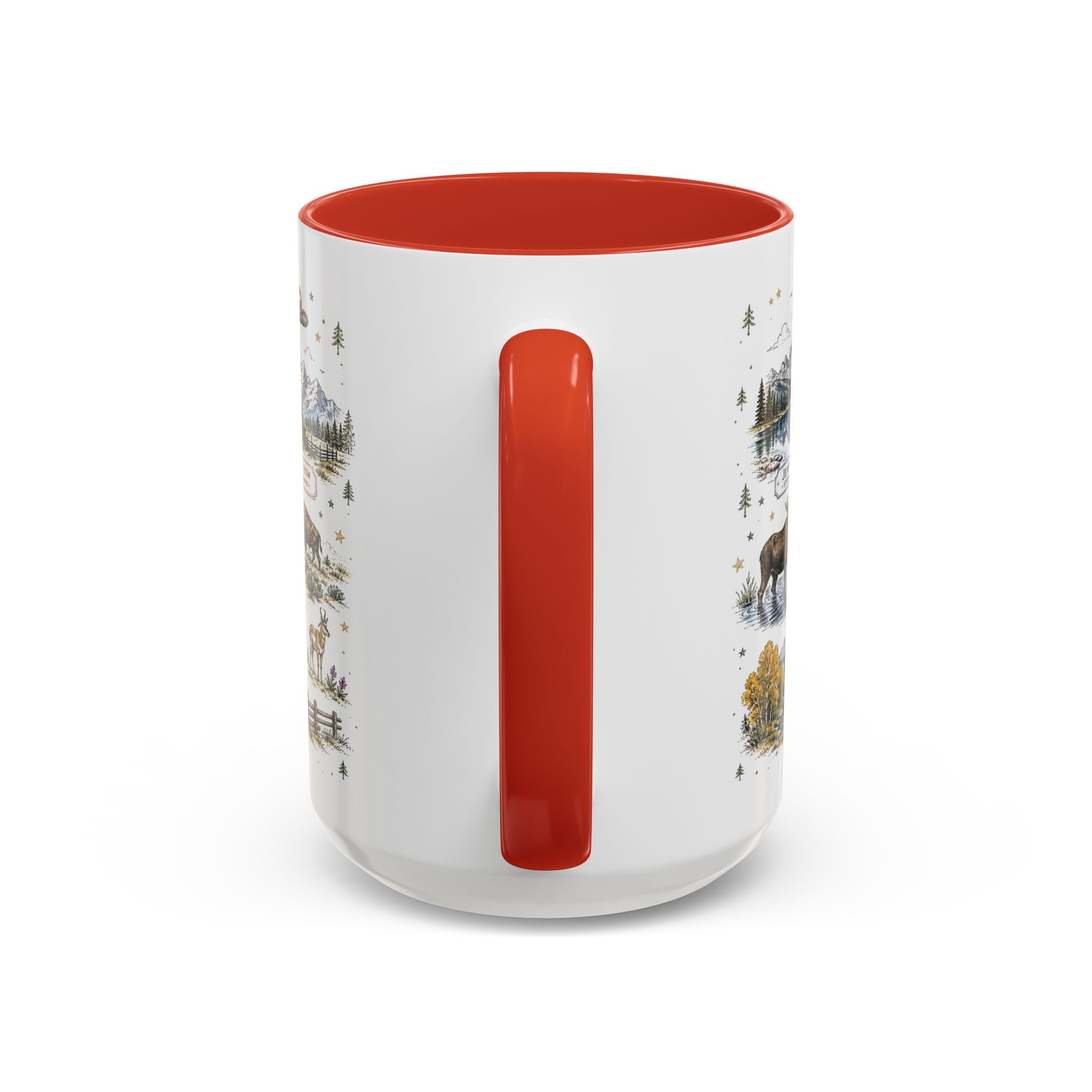 Grand Teton Coffee Mug | National Park Hiking Wyoming Gift | Accent Color Ceramic 11oz 15oz
