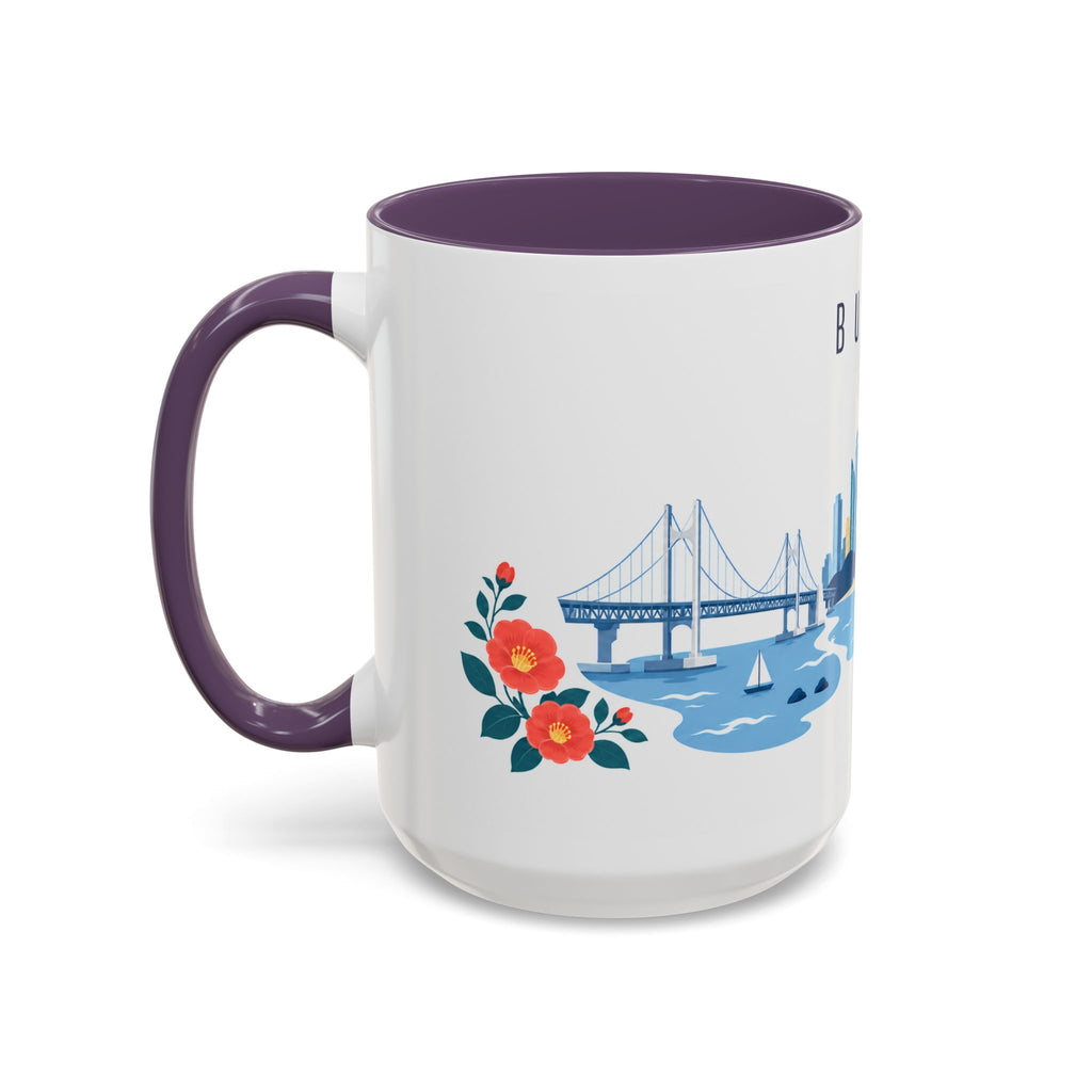 Busan Coffee Mug | South Korea Travel Souvenir | Porcelain Decal City Gift | 11oz 15oz Accent Mug