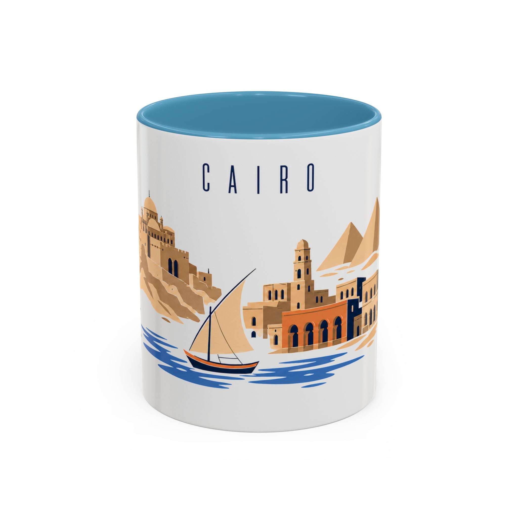 Cairo Coffee Mug | Egypt Travel Souvenir | Porcelain Decal City Gift | 11oz 15oz Accent Mug
