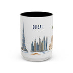 Dubai Coffee Mug | United Arab Emirates Travel Souvenir | Porcelain Decal City Gift | 11oz 15oz Accent Mug