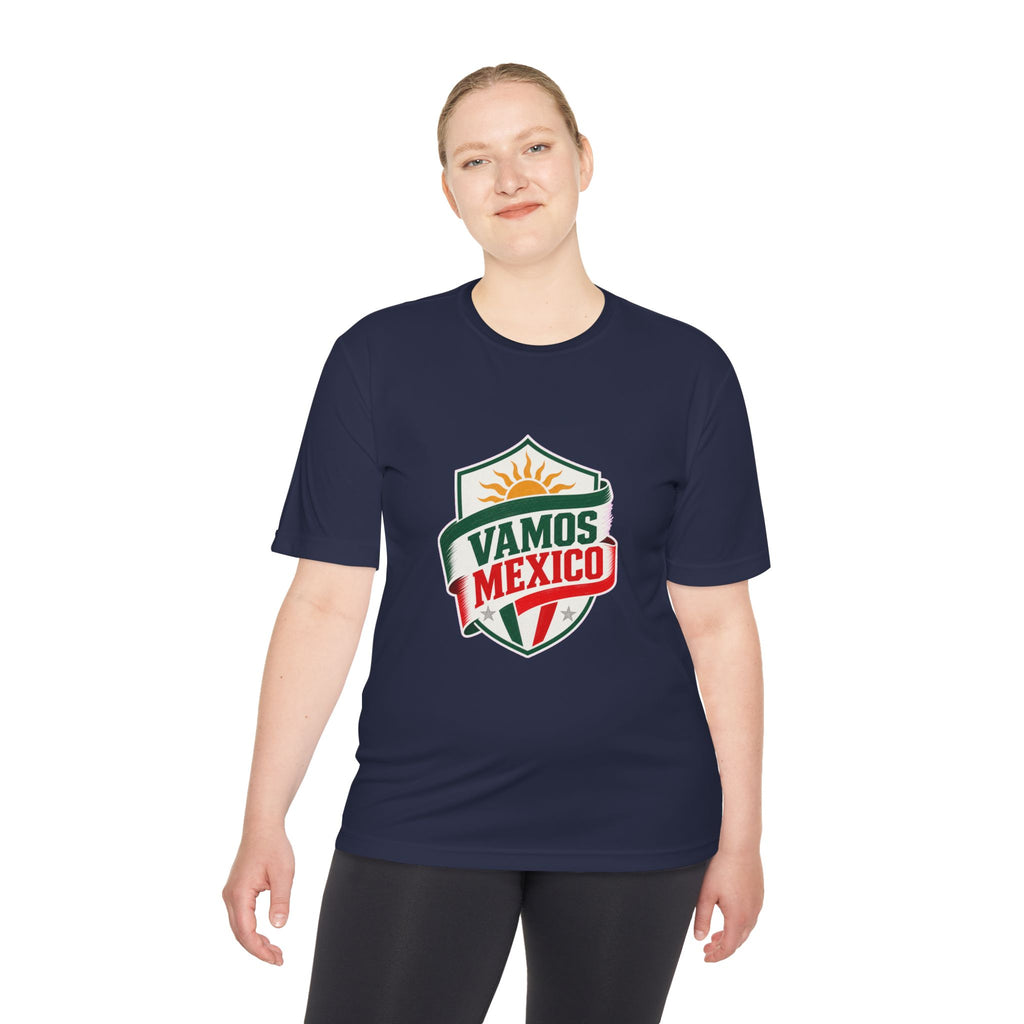 Vamos Mexico Soccer Fan Tee, Moisture Wicking Sport Shirt