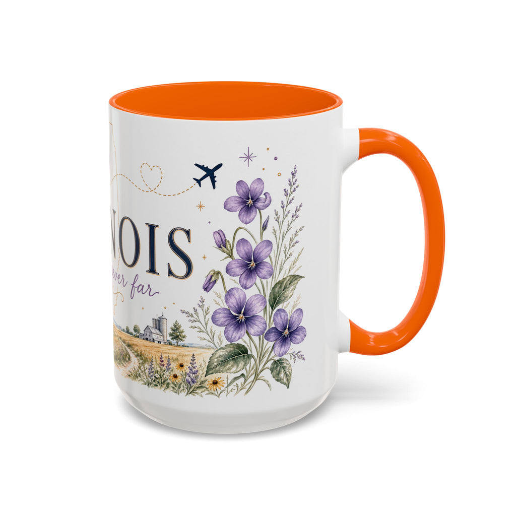 Illinois State Map Mug | Botanical Travel Sketch, Moving Away Gift (11oz 15oz)
