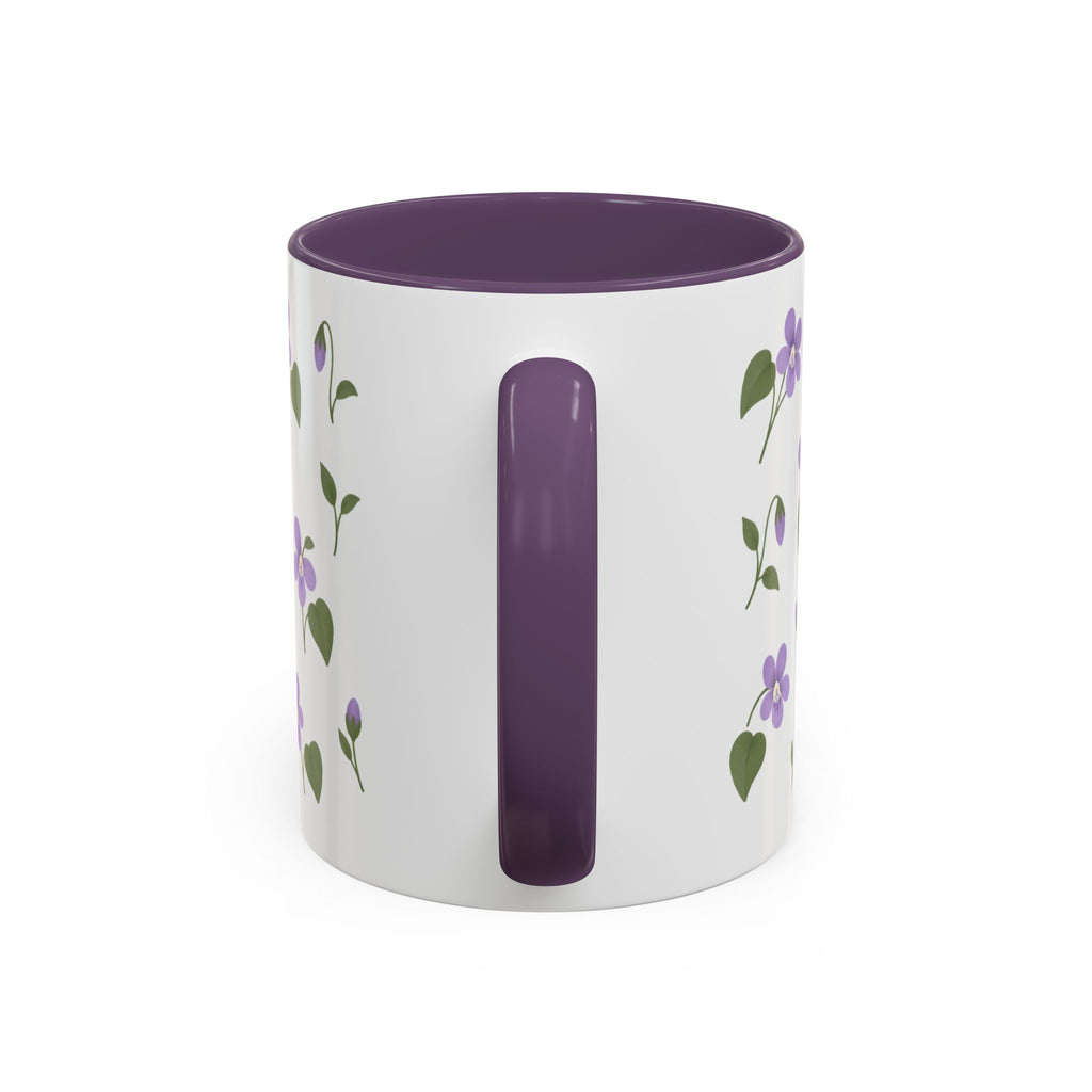 Illinois Violet Mug, State Flower Floral Coffee Cup, 11oz Botanical Gift