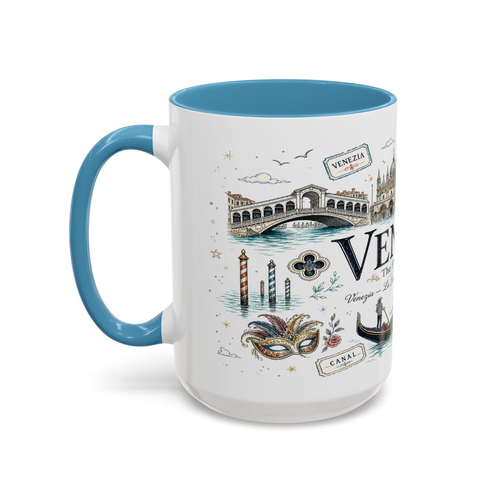 Venice Coffee Mug | Italy Souvenir Travel Gift | Accent Color Ceramic 11oz 15oz