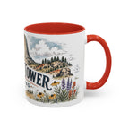 Devils Tower Mug, Wyoming Travel Souvenir, Bucket List Gift, Accent Ceramic Coffee Mug 11oz 15oz
