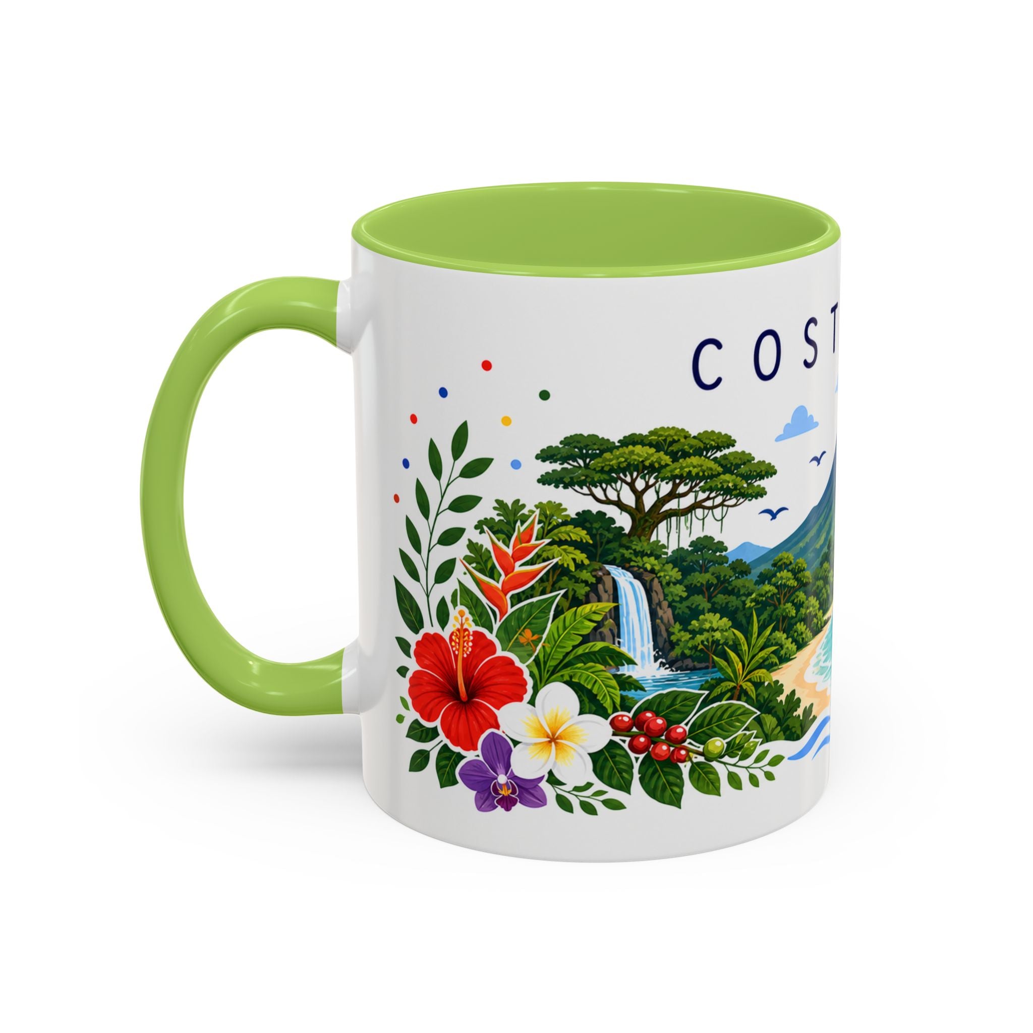 Costa Rica Coffee Mug | Travel Souvenir Accent Mug | Place Gift Ceramic Cup 11oz 15oz