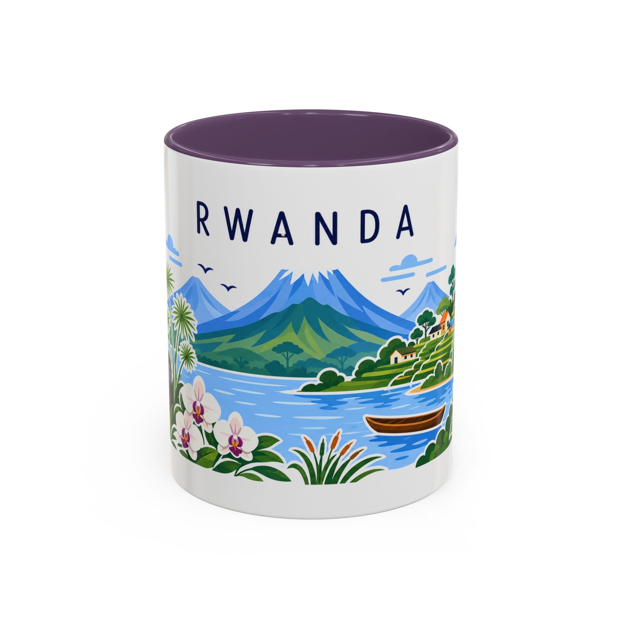 Rwanda Coffee Mug | Travel Souvenir Accent Mug | Country Gift Ceramic Cup 11oz 15oz