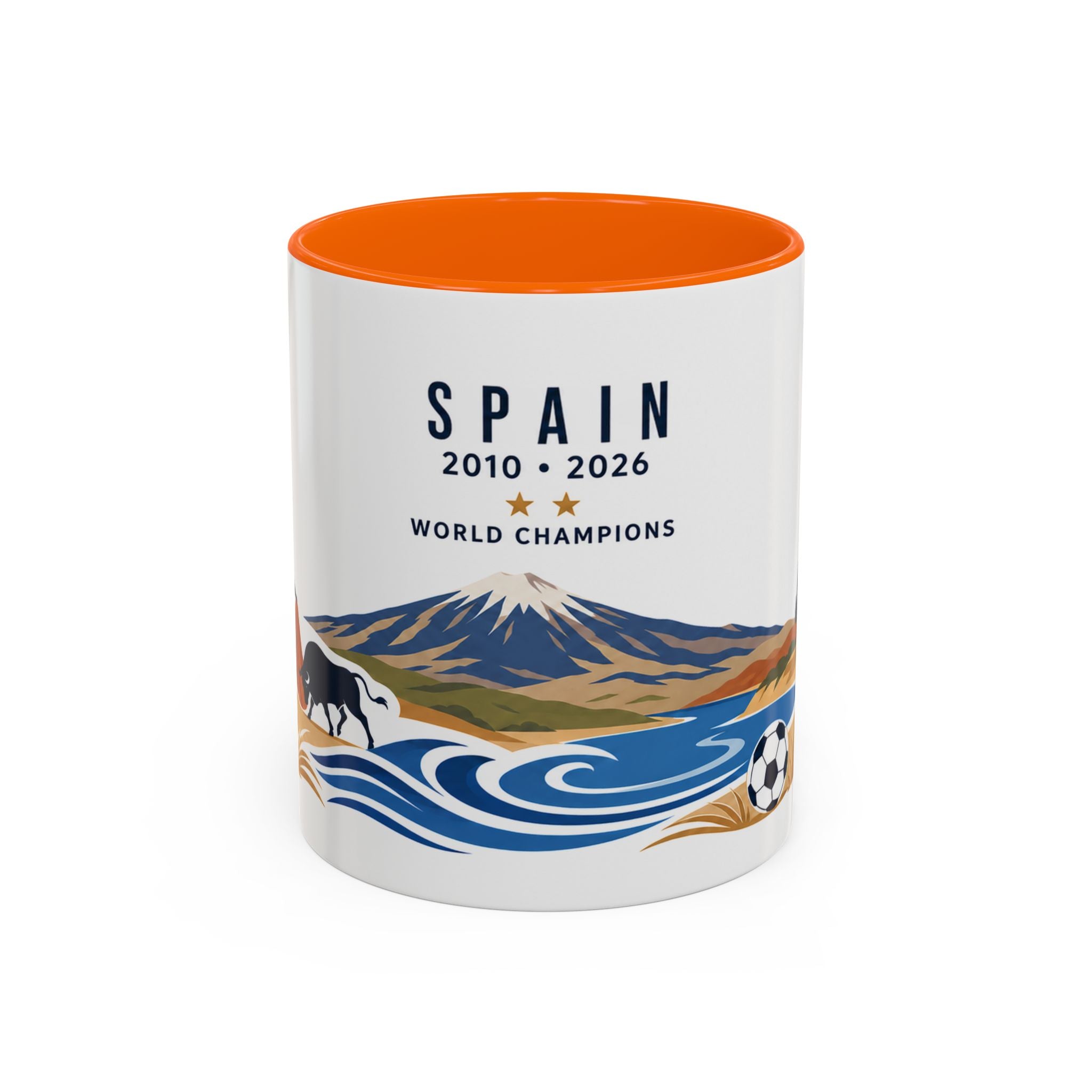 Spain World Champions Mug | 2010 2026 Spanish Soccer Gift | Two Time Football Champion Cup | 11oz 15oz Accent Mug
