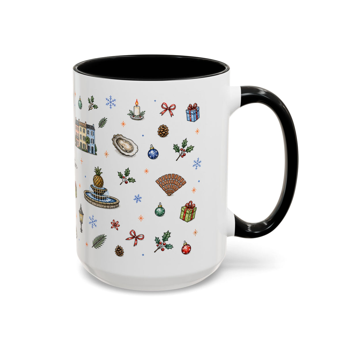 Charleston Christmas Mug | Watercolor City Souvenir, Holiday Travel Gift (11oz/15oz)
