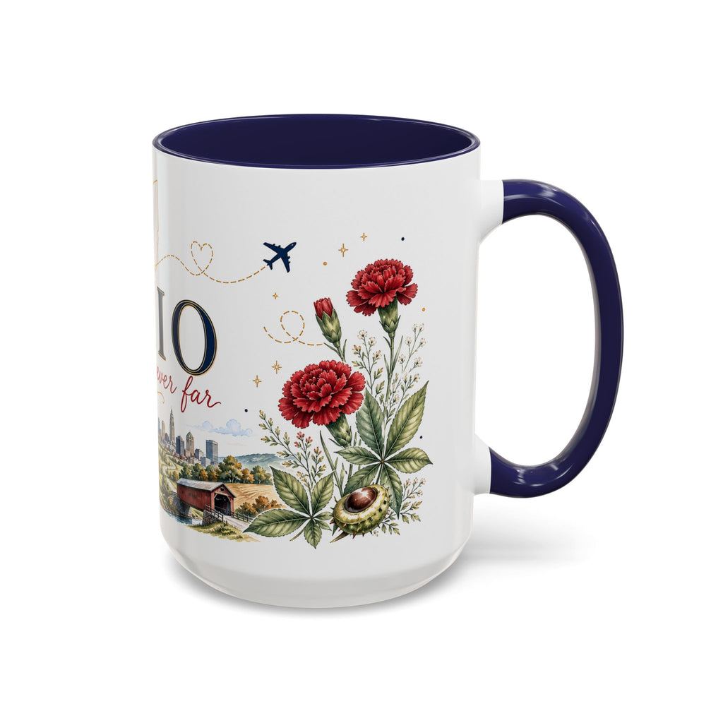Ohio State Map Mug | Botanical Travel Sketch, Homesick Gift, Long Distance Friendship