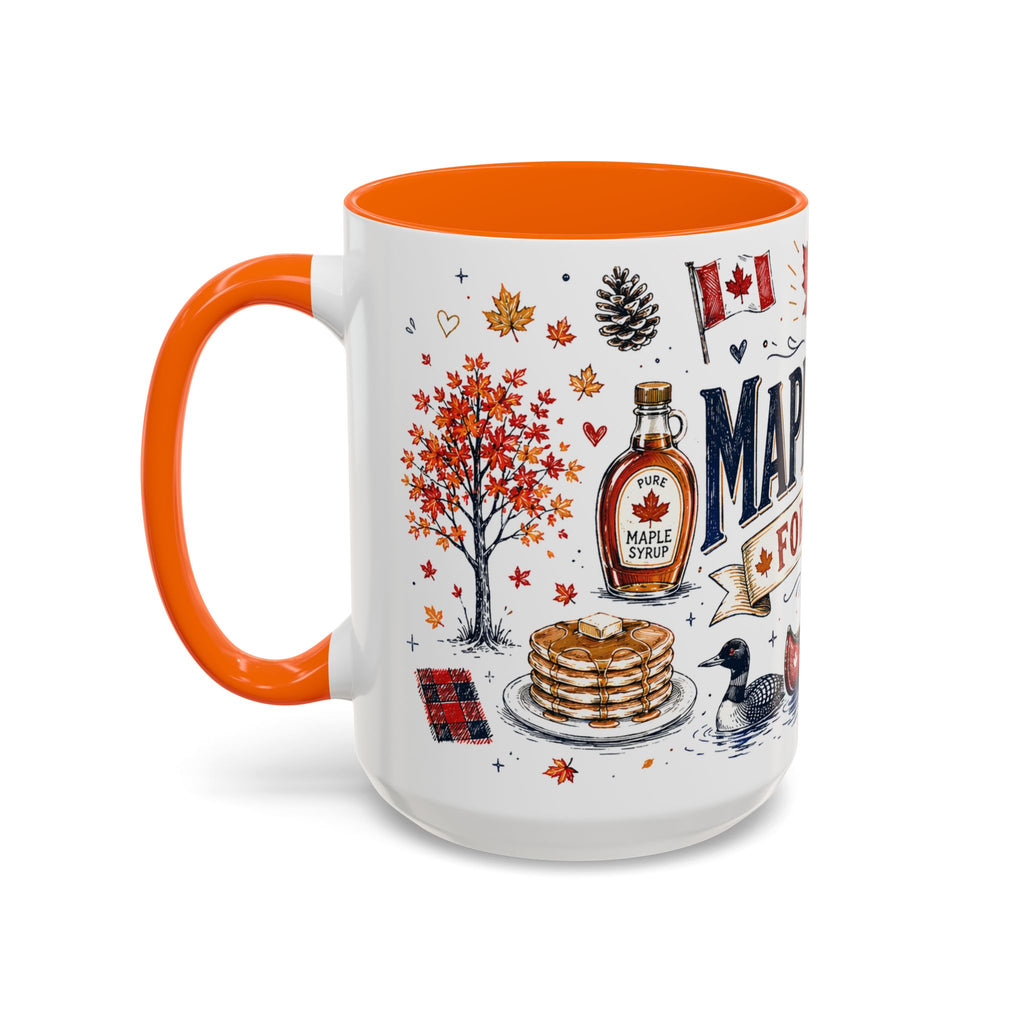 Maple Leaf Forever Coffee Mug | Canadian Pride Gift | Accent Color Ceramic 11oz 15oz