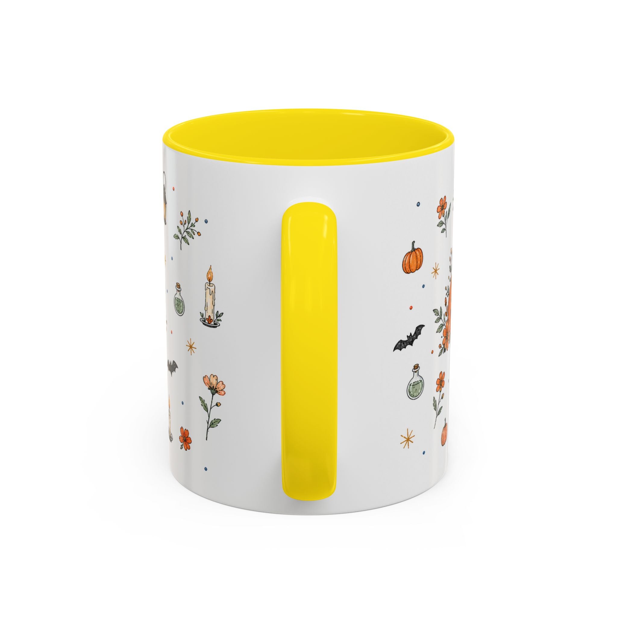 Black Cat Halloween Mug | Pumpkin Moon Watercolor Gift | Spooky Accent Cup 11oz 15oz