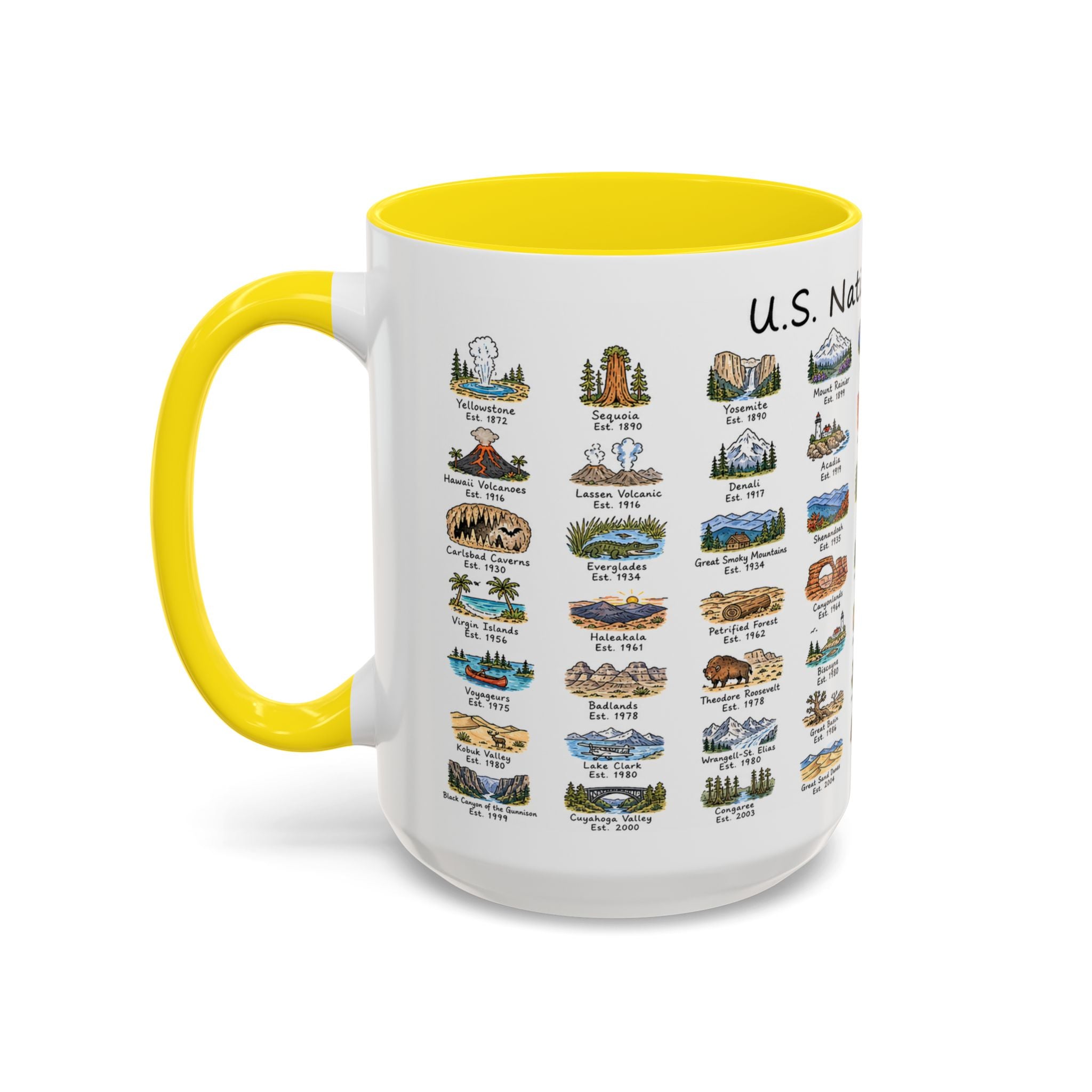 63 National Parks Mug | U.S. Parks Coffee Cup | Park Bucket List Gift | Road Trip Hiking Camping Souvenir