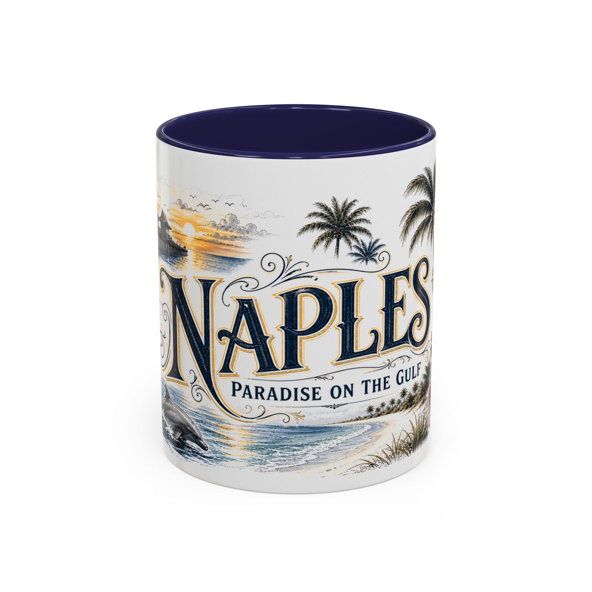 Naples Coffee Mug | United States Travel Souvenir | Vintage Illustrated City Gift | 11 oz 15 oz Accent Mug