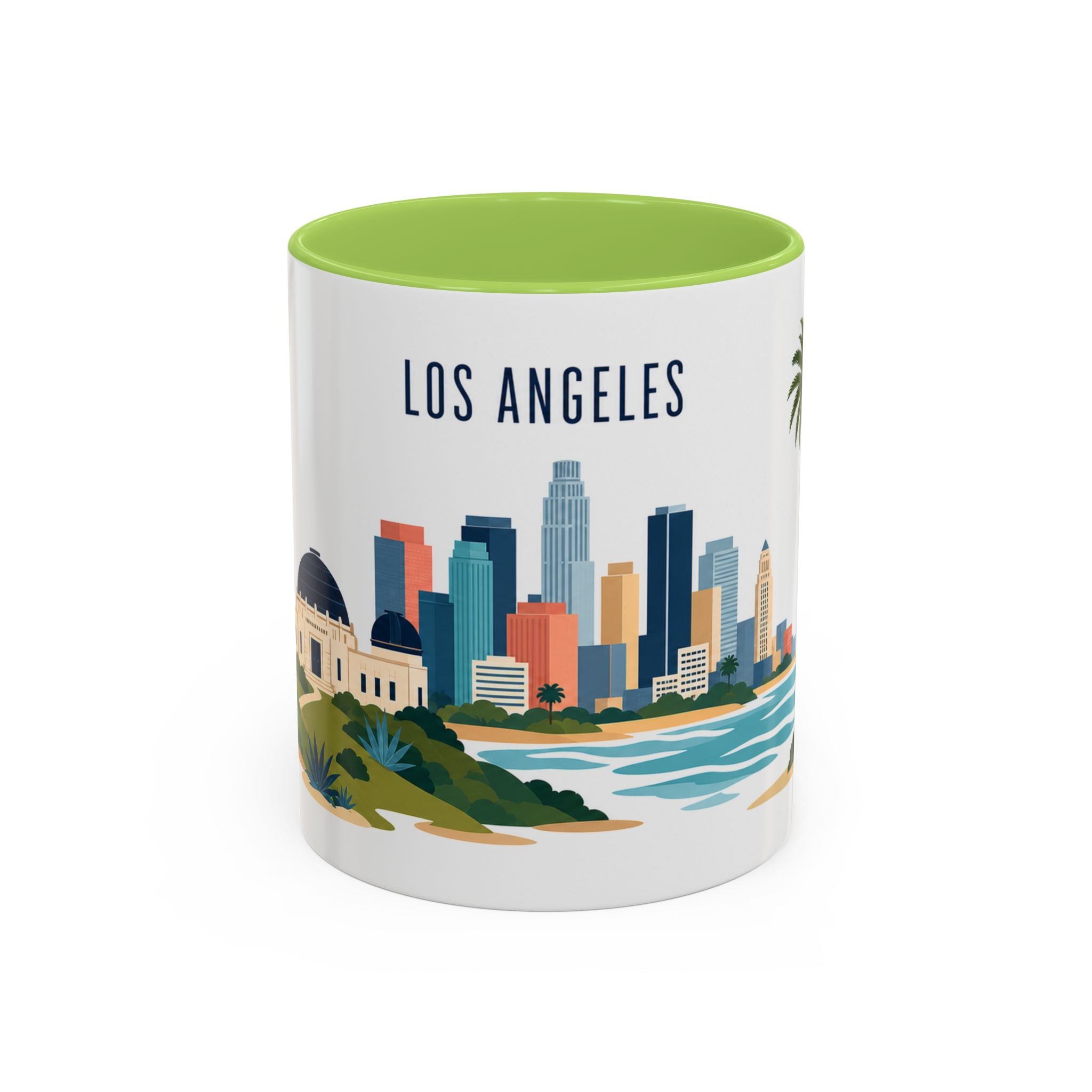 Los Angeles Coffee Mug | United States Travel Souvenir | Porcelain Decal City Gift | 11oz 15oz Accent Mug