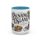 Penang Island Coffee Mug | Malaysia Travel Souvenir | Vintage Illustrated City Gift | 11 oz 15 oz Accent Mug