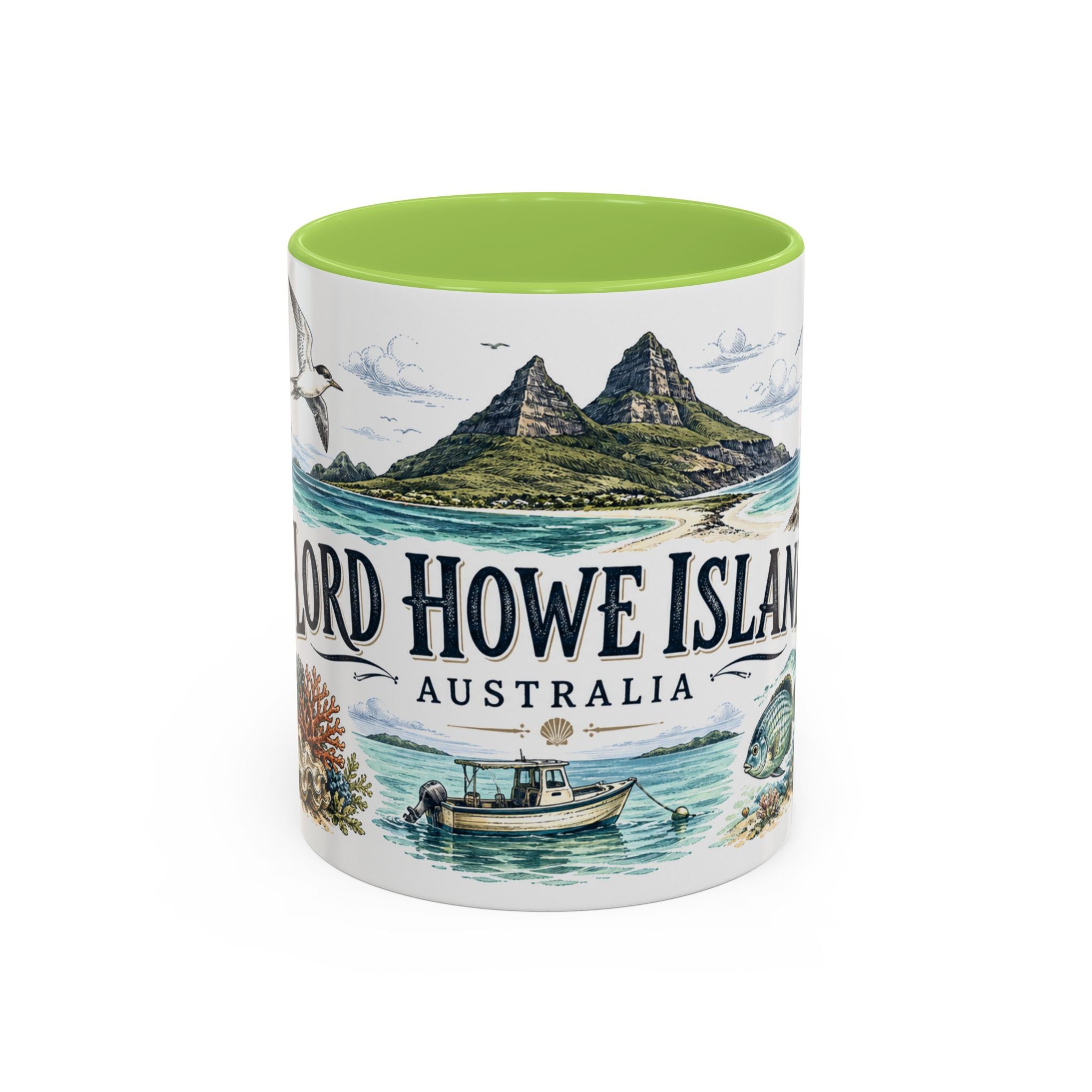 Lord Howe Island Mug, Australia Travel Souvenir, Bucket List Gift, Accent Ceramic Coffee Mug 11oz 15oz