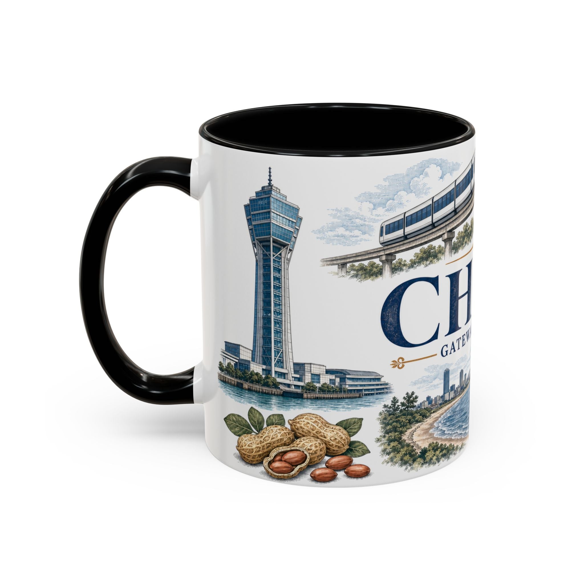 Chiba Coffee Mug | Japan Travel Souvenir | Vintage Illustrated City Gift | 11 oz 15 oz Accent Mug