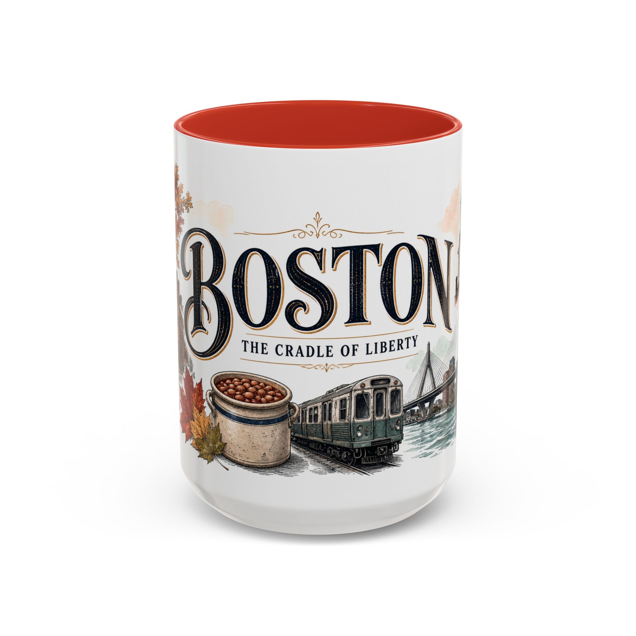 Boston Coffee Mug | United States Travel Souvenir | Vintage Illustrated City Gift | 11 oz 15 oz Accent Mug