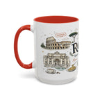 Rome Coffee Mug | Italy Souvenir Travel Gift | Accent Color Ceramic 11oz 15oz
