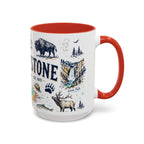 Yellowstone National Park Coffee Mug | Hiking Camping Nature Gift | Accent Color Ceramic 11oz 15oz