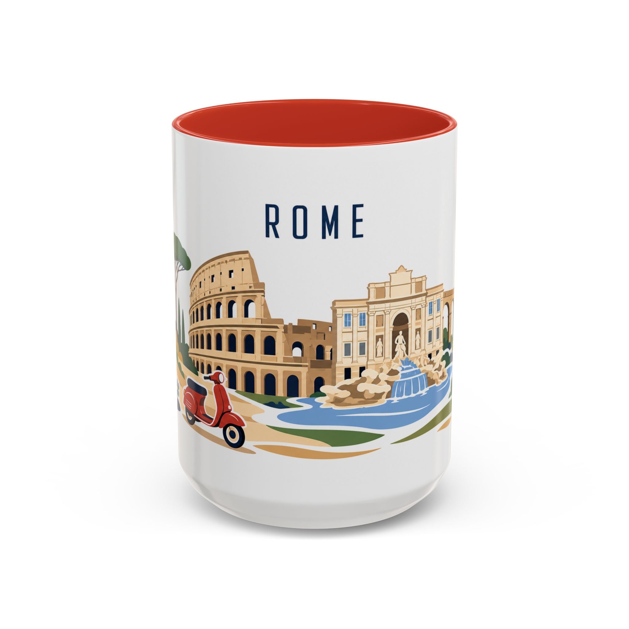 Rome Coffee Mug | Italy Travel Souvenir | Porcelain Decal City Gift | 11oz 15oz Accent Mug