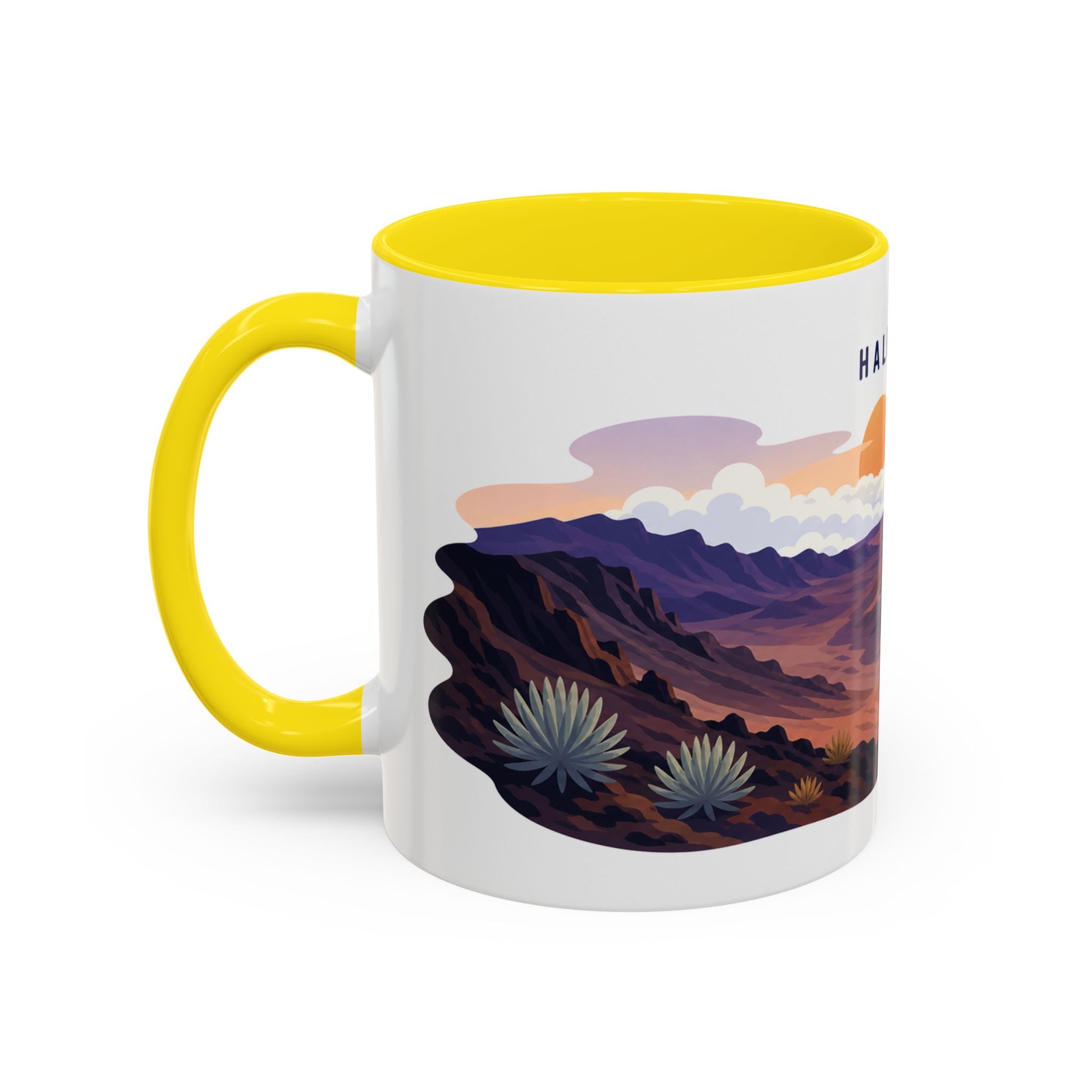 Haleakala National Park Coffee Mug | Solid Color Block Park Souvenir | 11oz 15oz Accent Mug