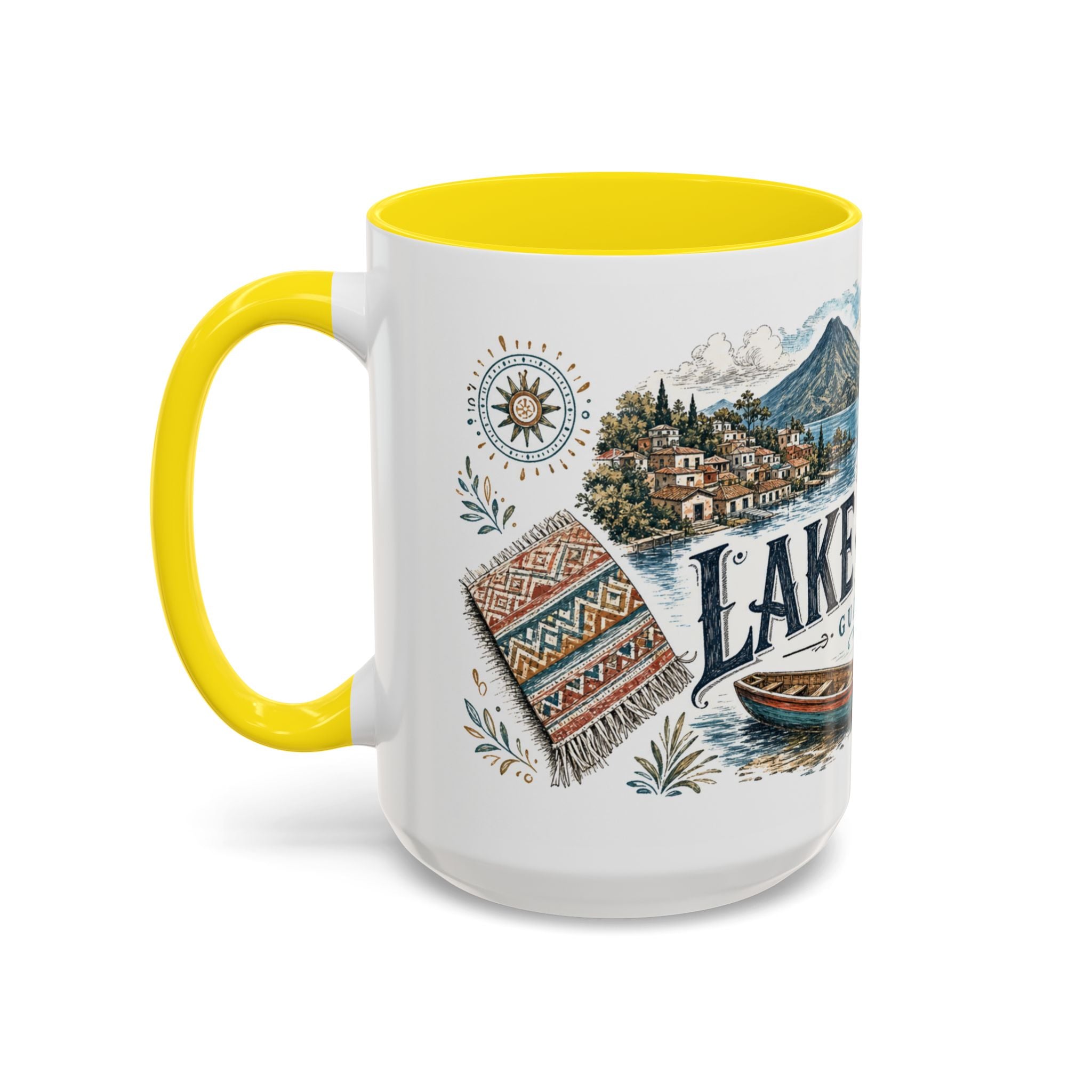 Lake Atitlan Mug, Guatemala Travel Souvenir, Bucket List Gift, Accent Ceramic Coffee Mug 11oz 15oz