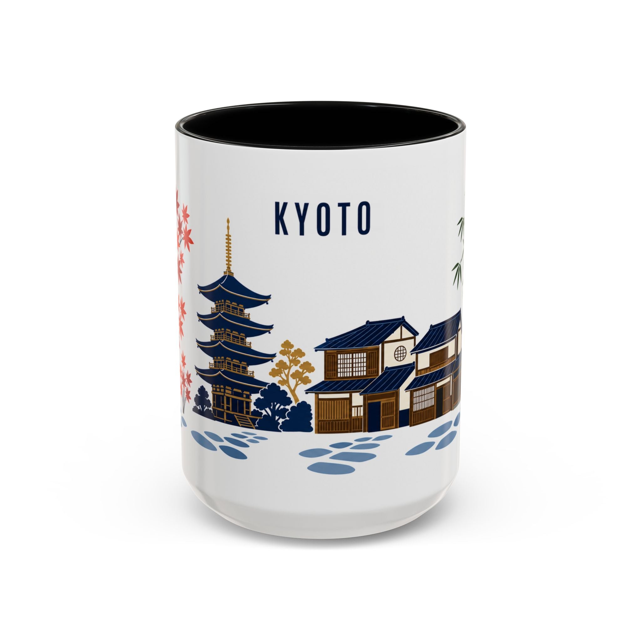 Kyoto Coffee Mug | Japan Travel Souvenir | Porcelain Decal City Gift | 11oz 15oz Accent Mug