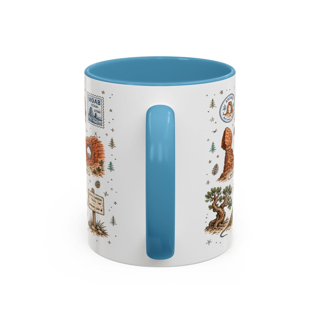 Arches Coffee Mug | National Park Hiking Utah Gift | Accent Color Ceramic 11oz 15oz