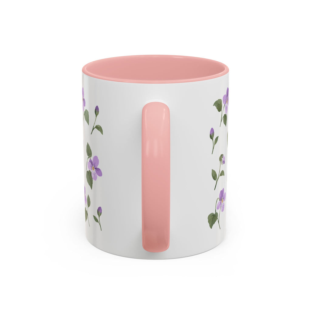 New Jersey Violet Mug, State Flower Floral Coffee Cup, 11oz Botanical Gift