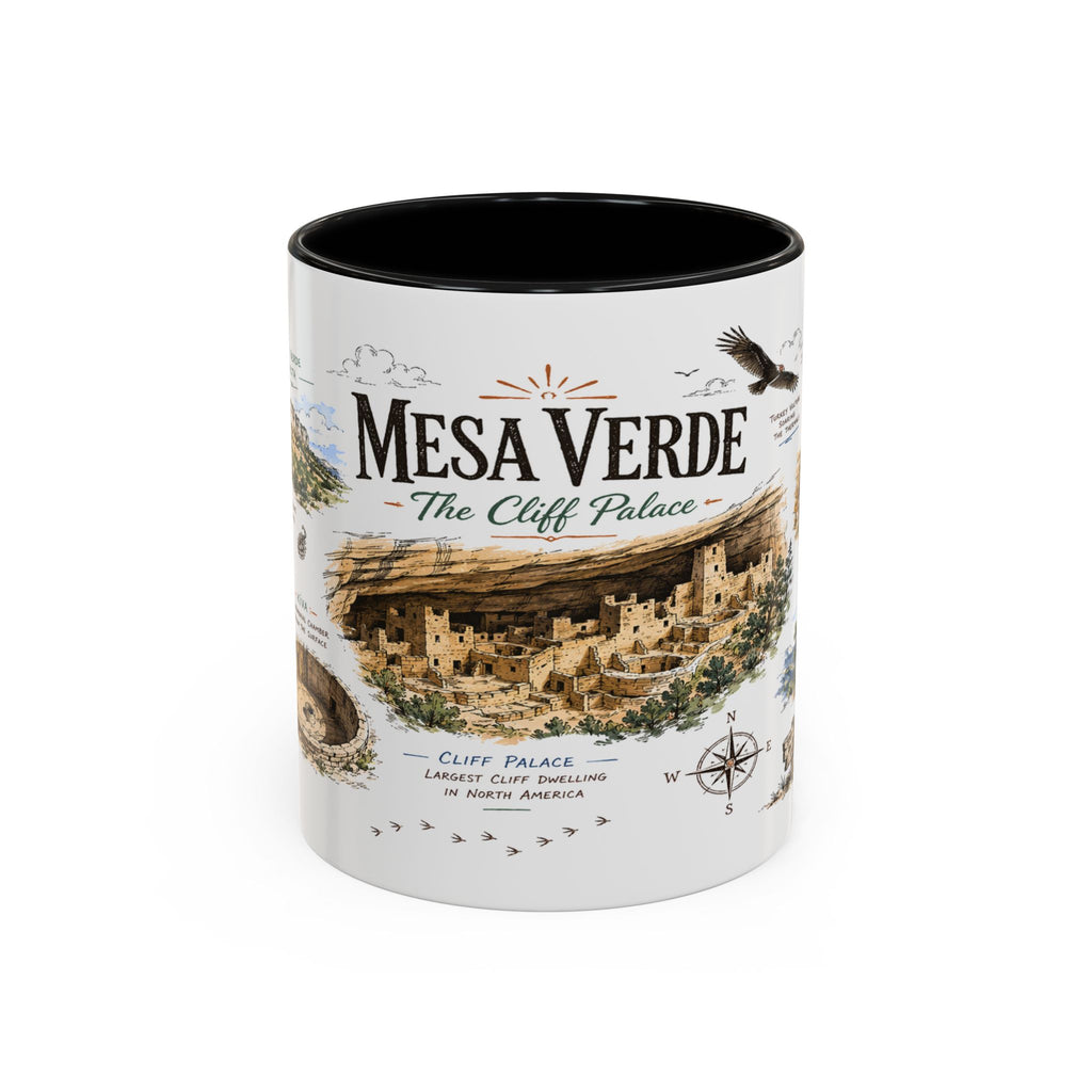 Mesa Verde National Park Coffee Mug | Colorado Ancient Cliff Dwellings Gift | Accent Color Ceramic 11oz 15oz