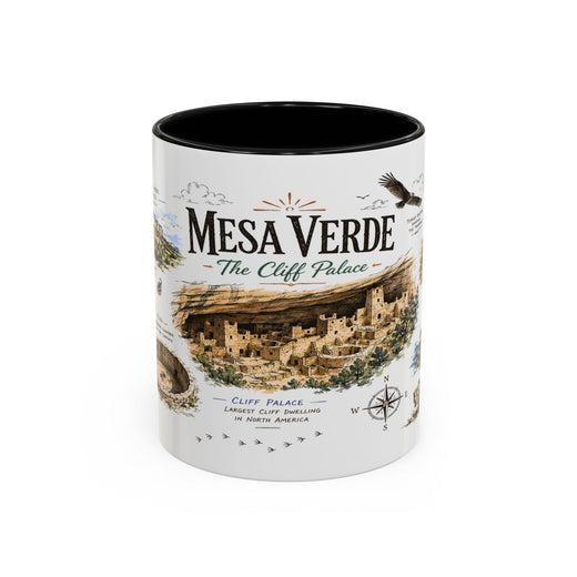 Mesa Verde National Park Coffee Mug | Colorado Ancient Cliff Dwellings Gift | Accent Color Ceramic 11oz 15oz