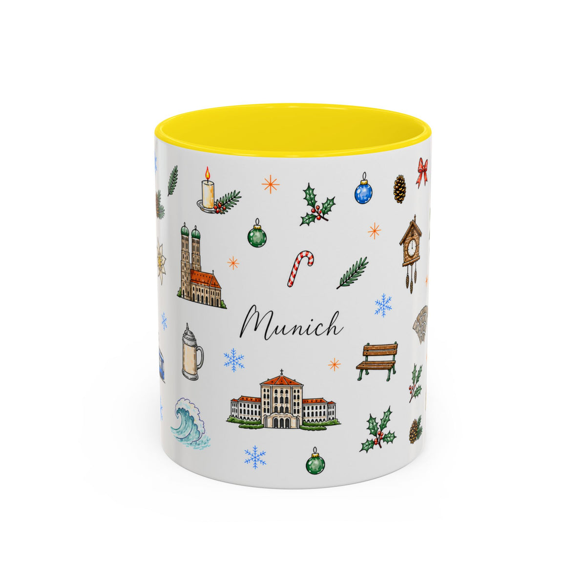 Munich Christmas Mug | Watercolor City Souvenir, Travel Gift (11oz/15oz)