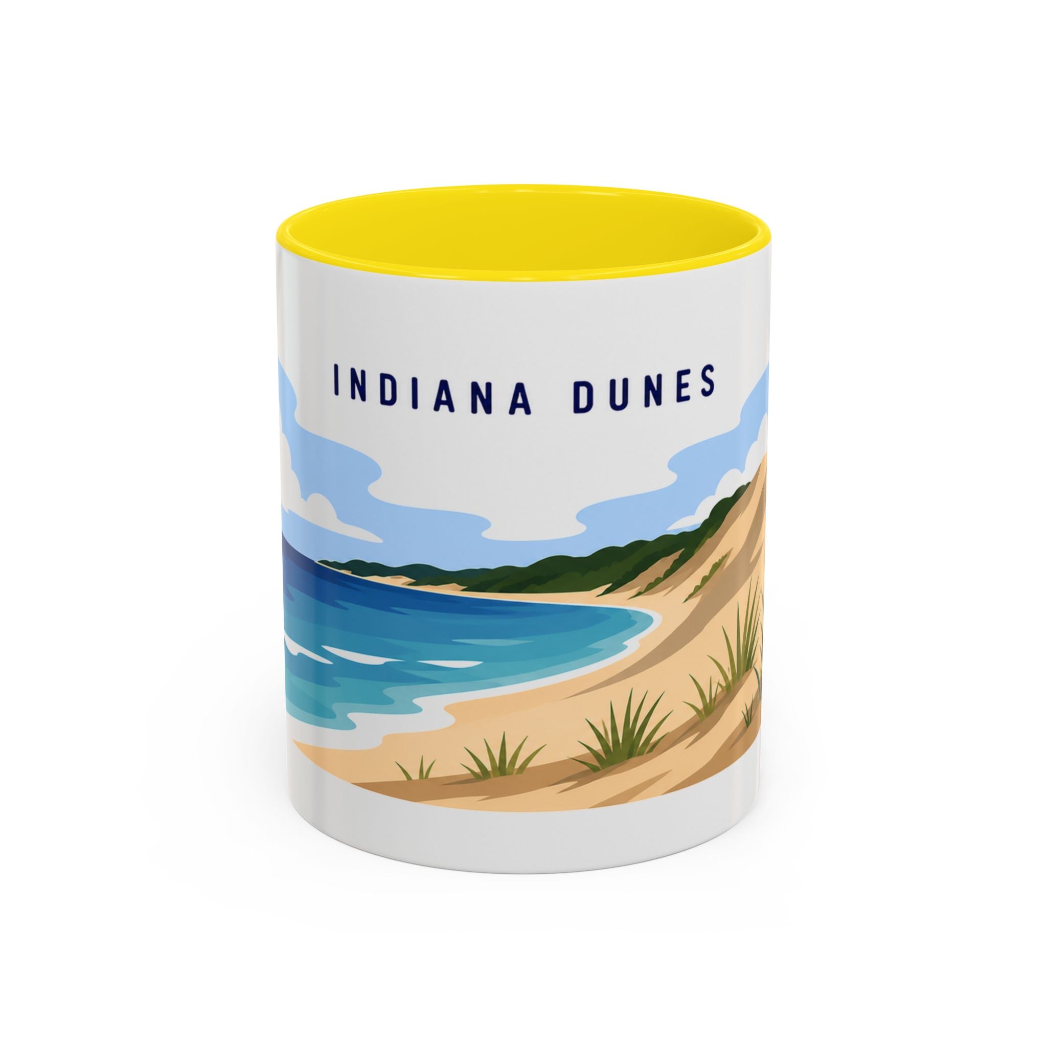 Indiana Dunes National Park Coffee Mug | Solid Color Block Park Souvenir | 11oz 15oz Accent Mug