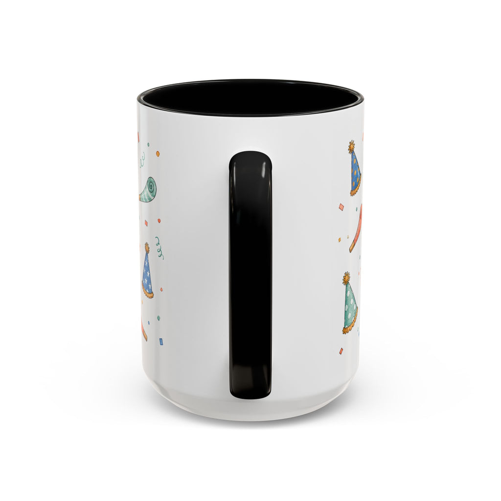 New Year Party Mug | Balloon Popper Watercolor Celebration Gift | Accent Cup 11oz 15oz