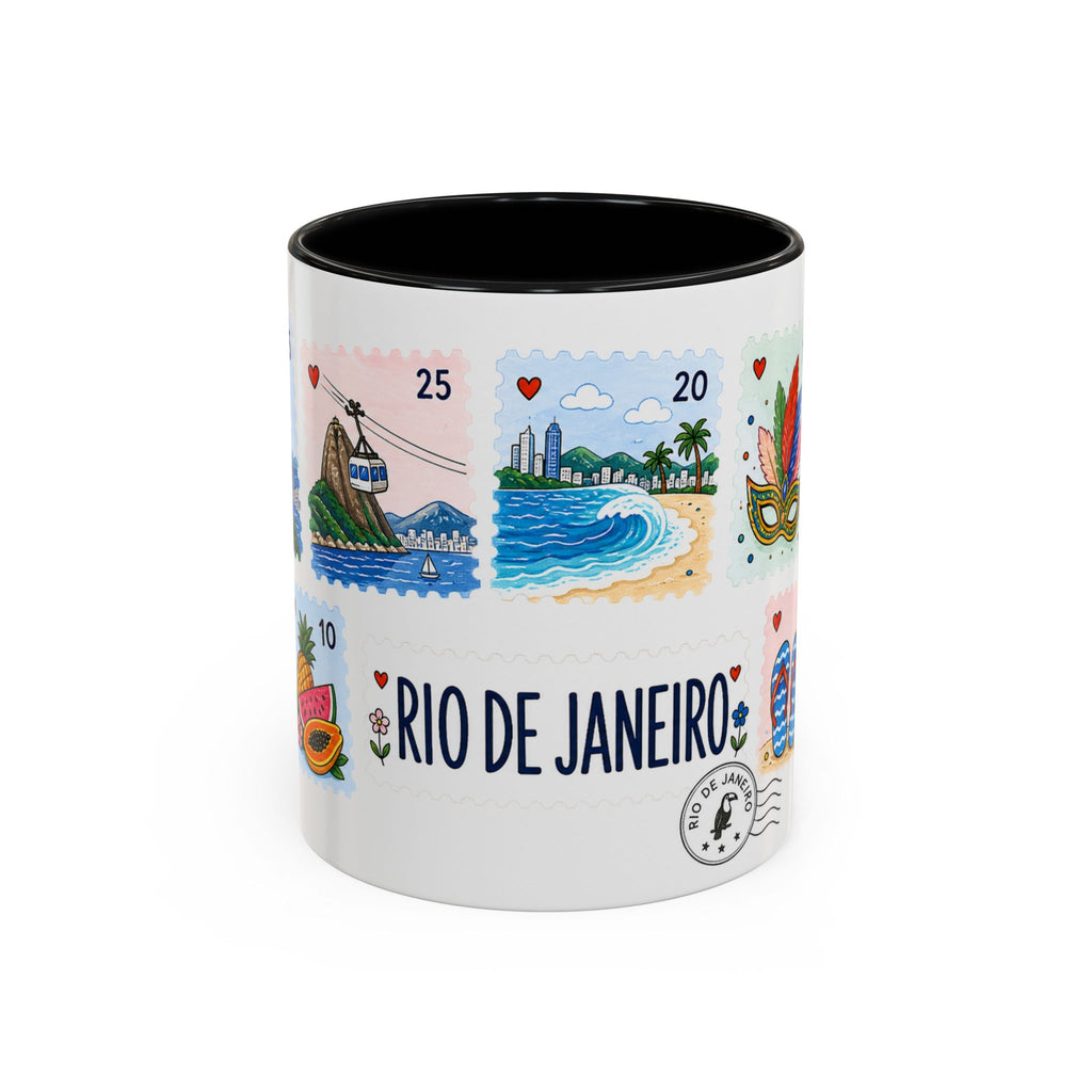 Rio de Janeiro Coffee Mug | Postage Stamp Collage Mug | Travel Souvenir Accent Cup 11oz 15oz