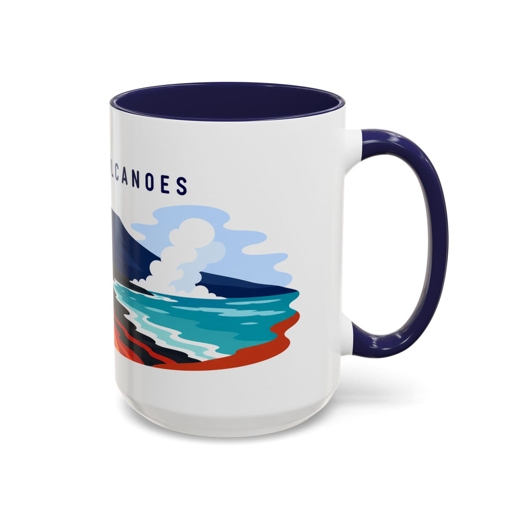Hawaii Volcanoes Coffee Mug | Travel Destination Souvenir Gift | Accent Color Ceramic 11oz 15oz