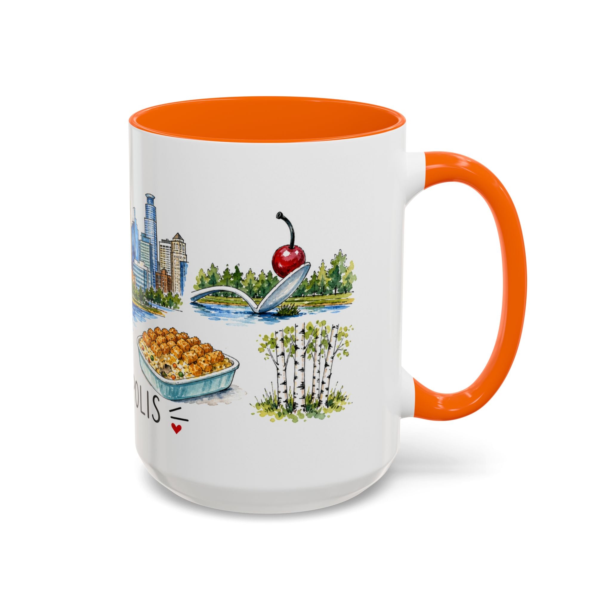 Minneapolis Illustrated Travel Mug | City Souvenir Accent Coffee Mug | 11oz 15oz Ceramic Cup