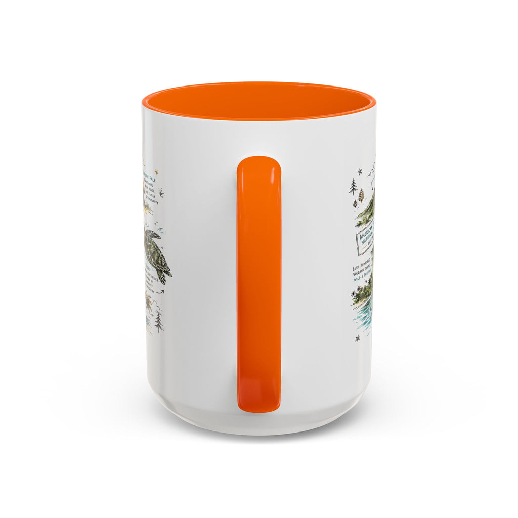 American Samoa National Park Coffee Mug | Pacific Island Rainforest Reef Gift | Accent Color Ceramic 11oz 15oz