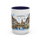 Strasbourg Illustrated Travel Mug | France Souvenir Accent Coffee Mug | 11oz 15oz Ceramic Cup
