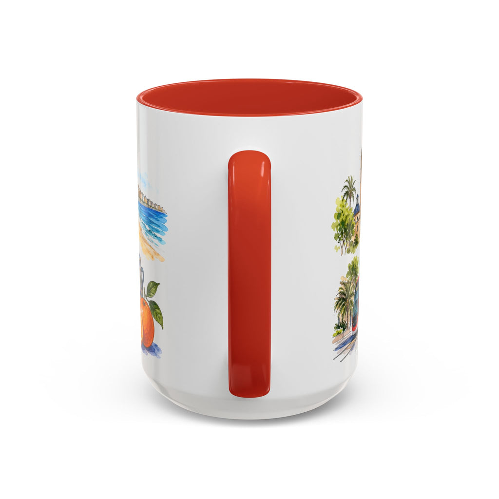 Valencia Illustrated Travel Mug | City Souvenir Accent Coffee Mug | 11oz 15oz Ceramic Cup